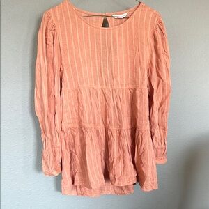Peach Striped Women's Top